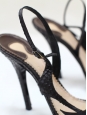 Sandales en python noir Px boutique 600€ T38,5
