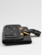 Portefeuille porte monnaie Marcie en cuir noir et studs doré