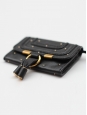 Portefeuille porte monnaie Marcie en cuir noir et studs doré