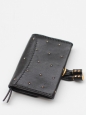 Portefeuille porte monnaie Marcie en cuir noir et studs doré