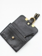 Portefeuille porte monnaie Marcie en cuir noir et studs doré