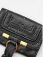 Portefeuille porte monnaie Marcie en cuir noir et studs doré