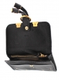 Portefeuille porte monnaie Marcie en cuir noir et studs doré