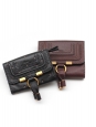 Portefeuille porte monnaie Marcie en cuir noir et studs doré