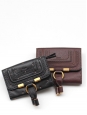 Portefeuille wallet CHLOE carré MARCIE en cuir chocolat Px boutique 350€ 