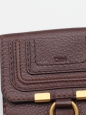 Portefeuille wallet CHLOE carré MARCIE en cuir chocolat Px boutique 350€ 