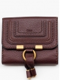 Portefeuille wallet CHLOE carré MARCIE en cuir chocolat Px boutique 350€ 