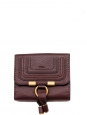 Portefeuille wallet CHLOE carré MARCIE en cuir chocolat Px boutique 350€ 
