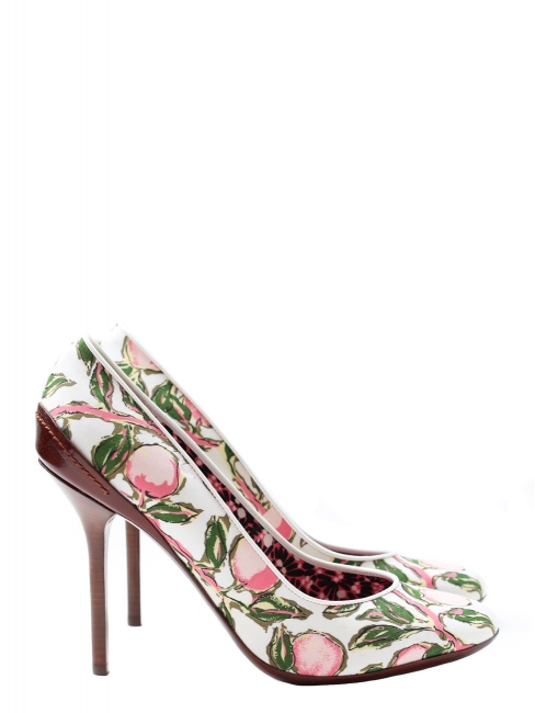 Louise Paris - LOUIS VUITTON Flower fields print white pink and red stiletto heels pumps NEW ...