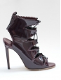 Bottines en cuir verni bordeau NEUVES Prix boutique 950€ Taille 37