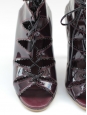 Bottines en cuir verni bordeau NEUVES Prix boutique 950€ Taille 37