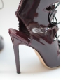 Bottines en cuir verni bordeau NEUVES Prix boutique 950€ Taille 37