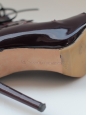 Bottines en cuir verni bordeau NEUVES Prix boutique 950€ Taille 37