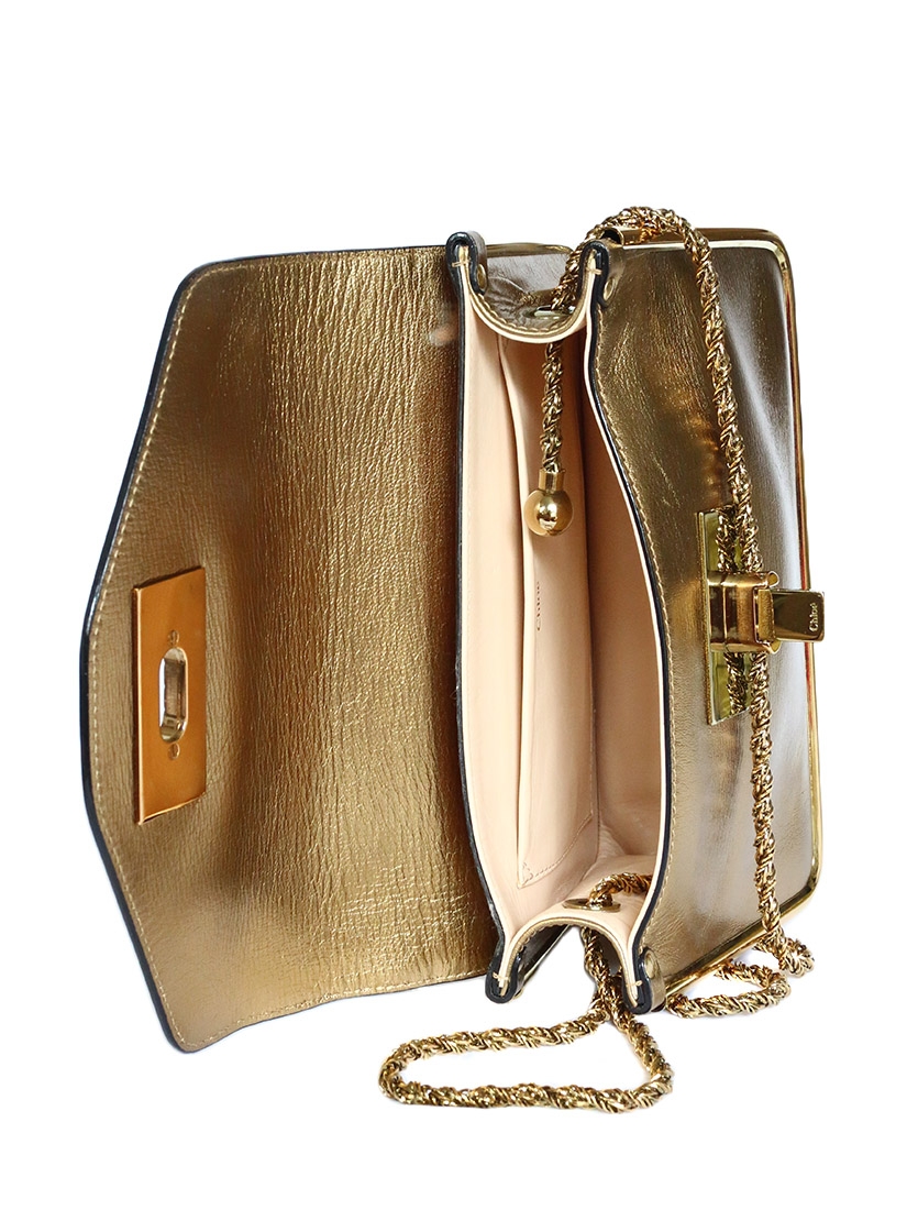 Louise Paris - CHLOE SALLY Gold leather cross body bag Retail price €1320