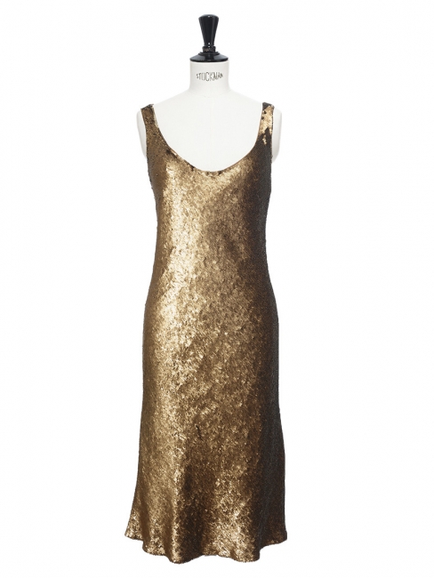 copper gold dress