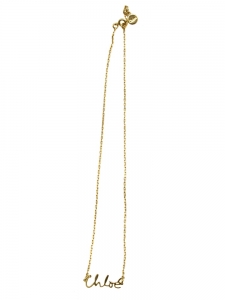 Collier en laiton dor&eacute; et pendentif pr&eacute;nom Chlo&eacute;