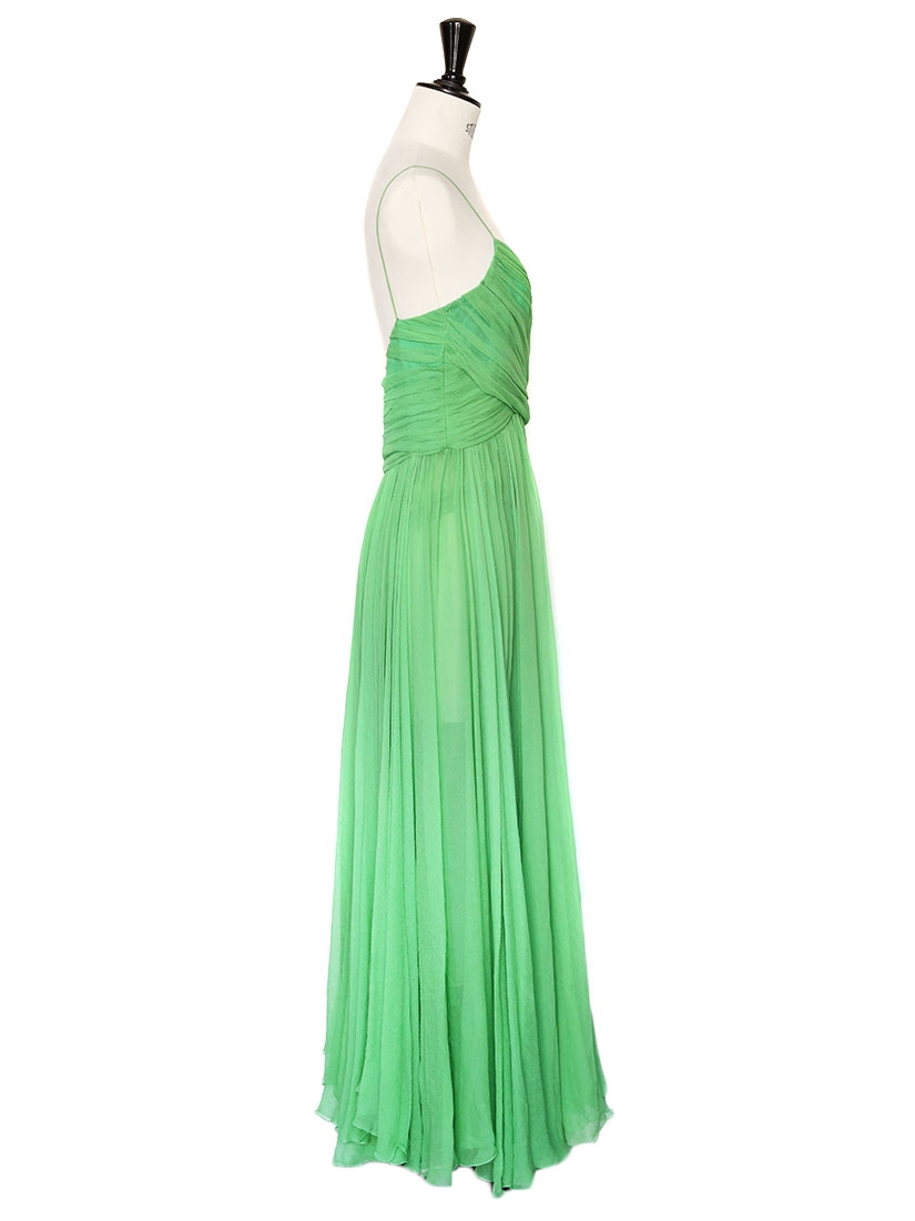 mint green silk dress