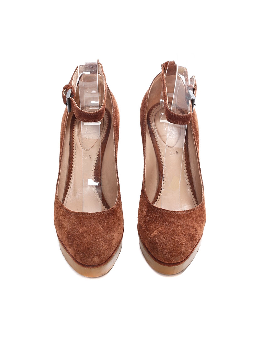 tan leather wedge shoes