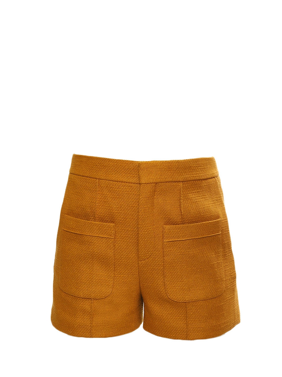 mustard yellow high waisted shorts