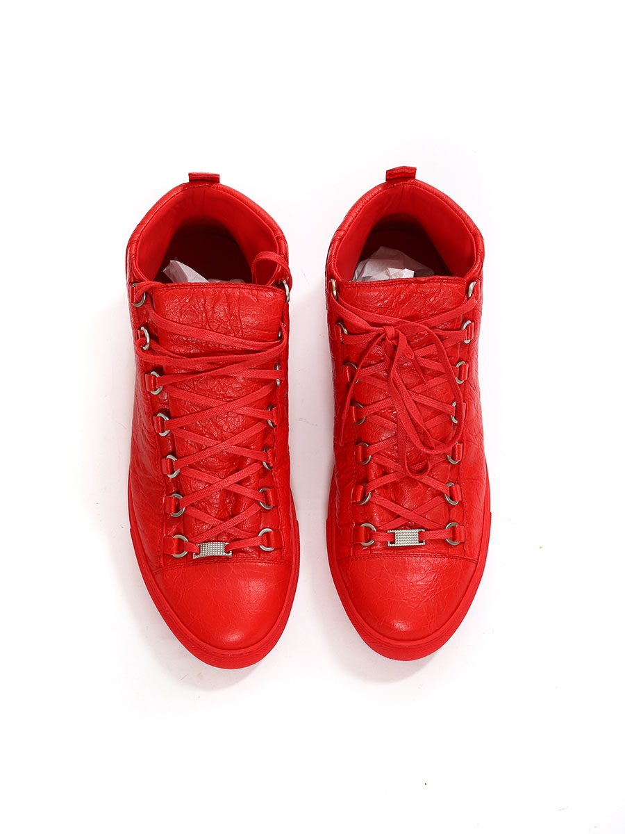BALENCIAGA ARENA Red leather sneakers 
