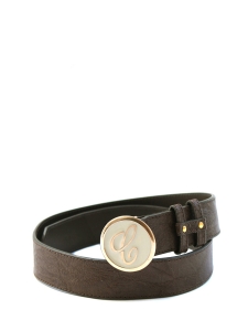 Ceinture en cuir taupe et boucle en &eacute;mail NEUVE