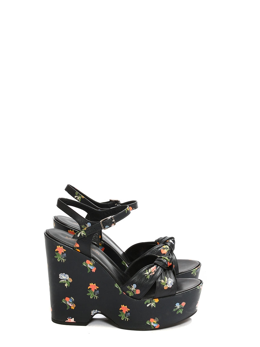 wedge sandals with flowers