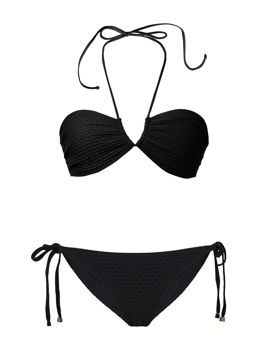Louise Paris Prism London Black Waffle Venice Beach And Formentera Bikini Swimsuit New Retail Price 4 Size 40 Large