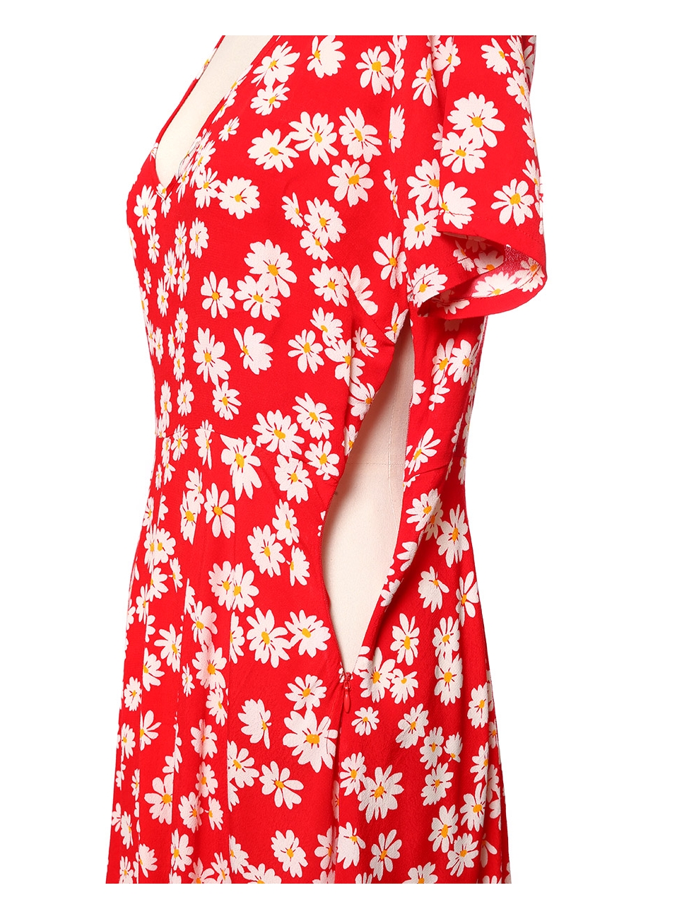 red dress with white daisies