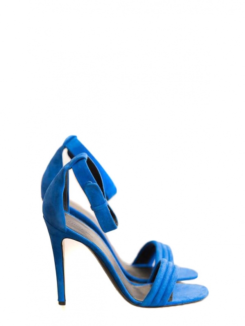 bright blue strappy heels