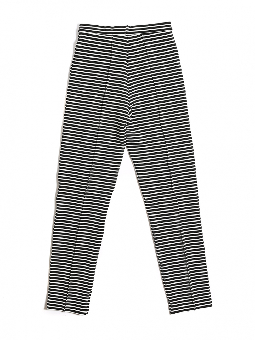 black pants with thin white stripes