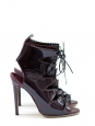 Patent burgundy leather lace up ankle boots NEW Retail for 950€ Size 37