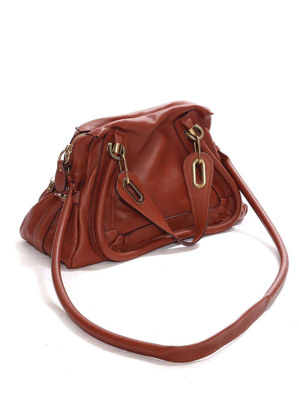 Louise Paris - CHLOE Cognac tan brown grained leather Paraty medium leather cross body bag ...