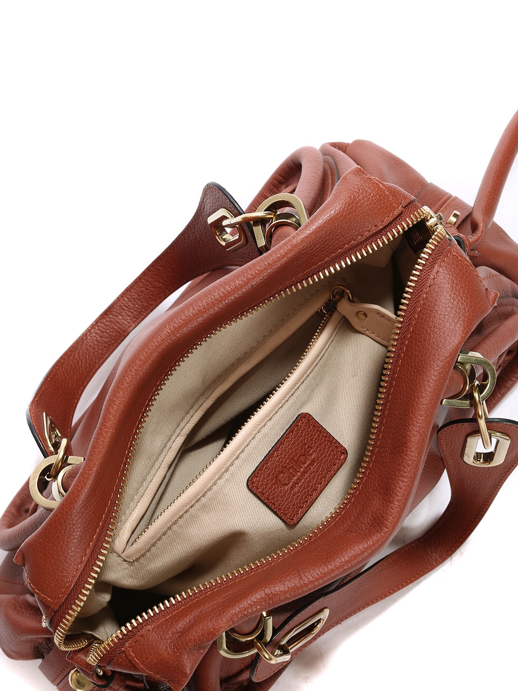 Louise Paris - CHLOE Cognac tan brown grained leather Paraty medium leather cross body bag ...