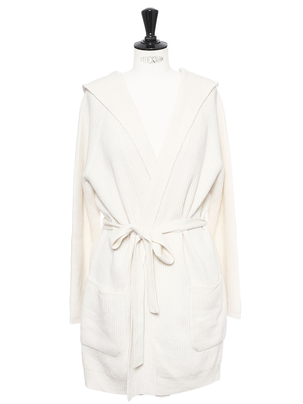 hooded belted cardigan