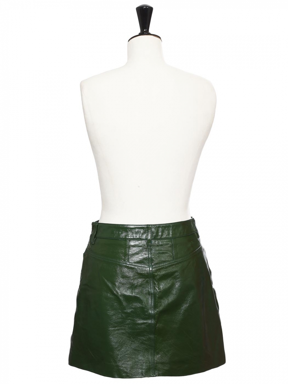 high waist patent leather skirt
