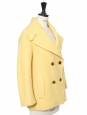 Veste caban court en laine jaune poussin Prix boutique 2000€ Taille XS