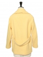 Pastel yellow wool double breasted winter peacoat jacket Retail price €2000 Size XS