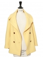 Veste caban court en laine jaune poussin Prix boutique 2000€ Taille XS