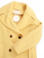 Pastel yellow wool double breasted winter peacoat jacket Retail price €2000 Size XS