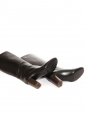 Bottes hautes à talon bas bois en cuir noir Prix boutique 1000€ Taille 38,5