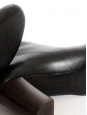 Bottes hautes à talon bas bois en cuir noir Prix boutique 1000€ Taille 38,5