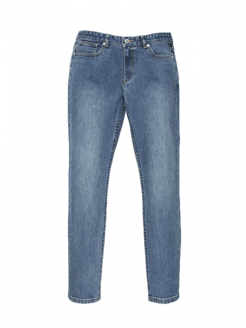 Jean étroit court bleu medium slim fit taille haute cropped Prix boutique 190€ Taille XS (26)