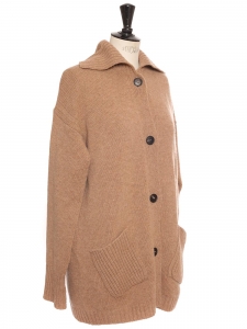 Big brown camel wool gilet Size S to M Retail 500€