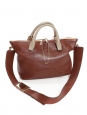 Baylee handbag in camel brown and burgundy leather Retail 1500€