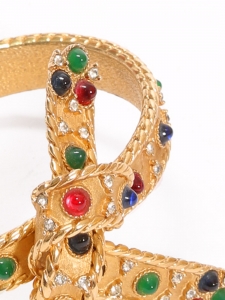 Knot bracelet with gems from the 1930s gold platted