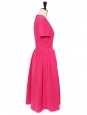 Robe REGAN ajustée et évasée en crêpe stretch rose magenta NEUVE Prix boutique 1130€ Taille 40