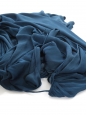 Robe longue à fines bretelles décolleté et ceinture ruban en satin bleu canard Taille 38