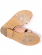 Sandales plates en velours rose, cuir nude et chaîne Prix boutique 1150€ Taille 37.5