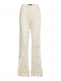 BEBE seventies cream white crochet lace flared pants Retail price €240 Size 38