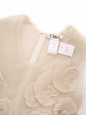 Robe de cocktail iconique brodée et plissée en soie crème NEUVE Px boutique 5000€ Taille 38